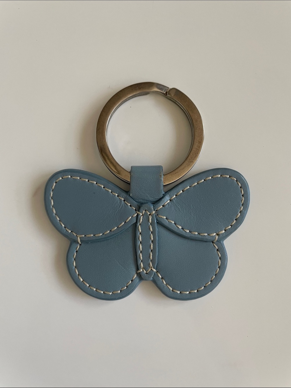 COACH Vintage Blue Leather Butterfly Keychain